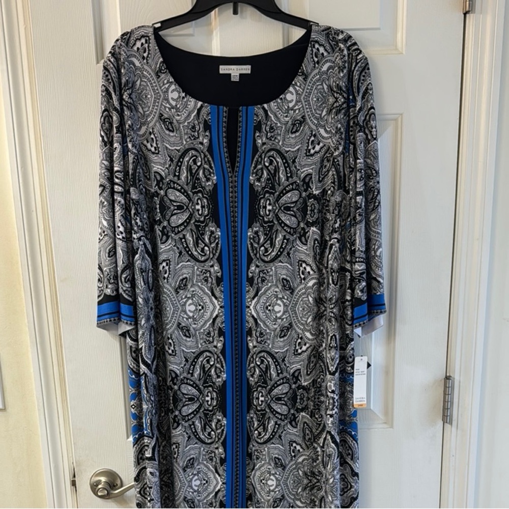 Black and Blue Paisley Dress
